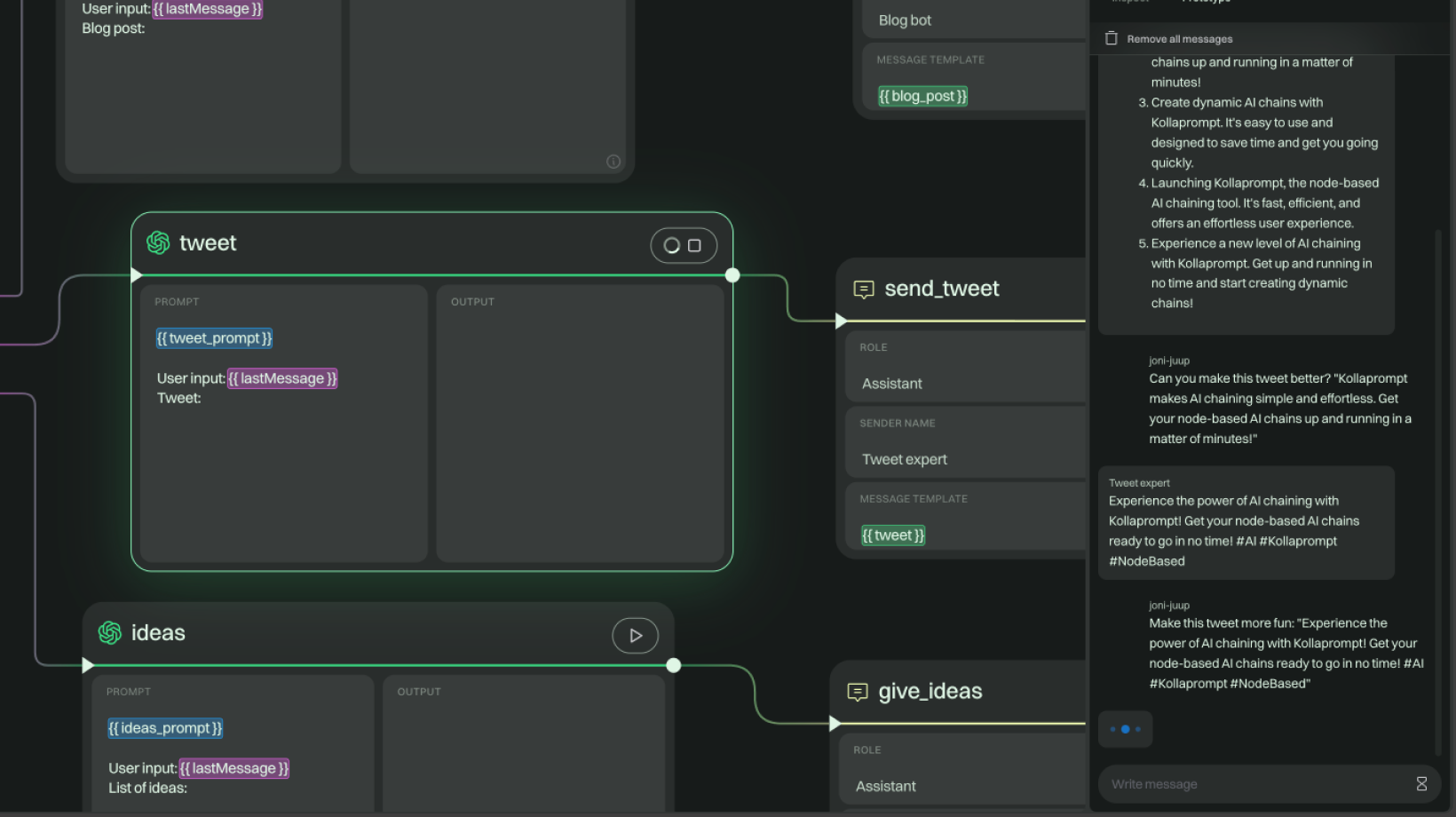 Prototyping in Kollaprompt